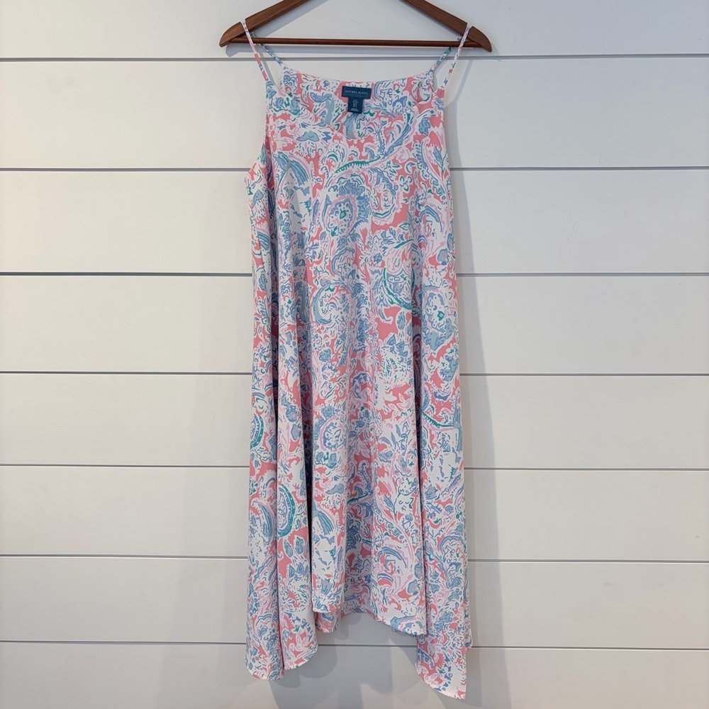 Antibes Blanc Pastel Paisley Summer Dress S Coastal Preppy Chic Flowy